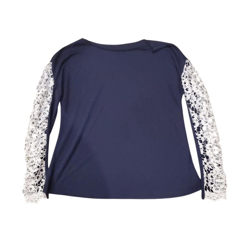 Blue Lace Sleeves Top  || Large